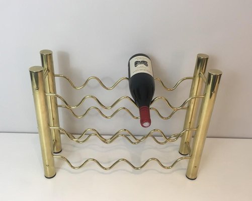 French Brass Bottles Rack, 1970s-BA-658400