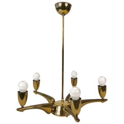 French Brass Chandelier, 1950s-BAF-763552