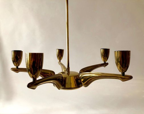 French Brass Chandelier, 1950s-BAF-763552