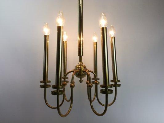 French Brass Chandelier, 1960s-KDB-1416944