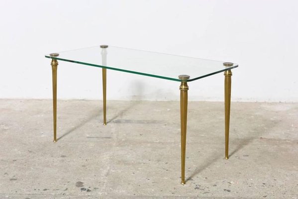 French Brass Coffee Table, 1970s-KL-620338