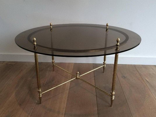 French Brass Coffee Table by Maison Bagués, 1970s-BA-658627