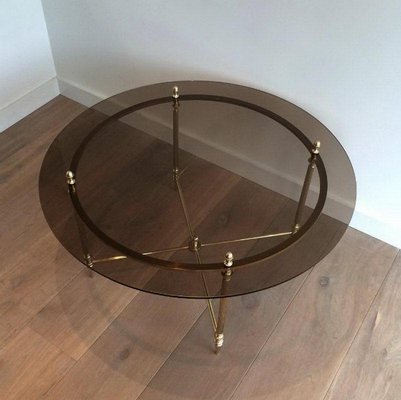 French Brass Coffee Table by Maison Bagués, 1970s-BA-658627