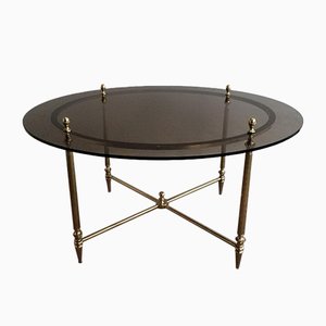 French Brass Coffee Table by Maison Bagués, 1970s-BA-658627