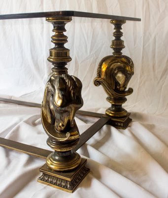 French Brass Coffee Table from Maison Charles, 1970s-MSC-547962