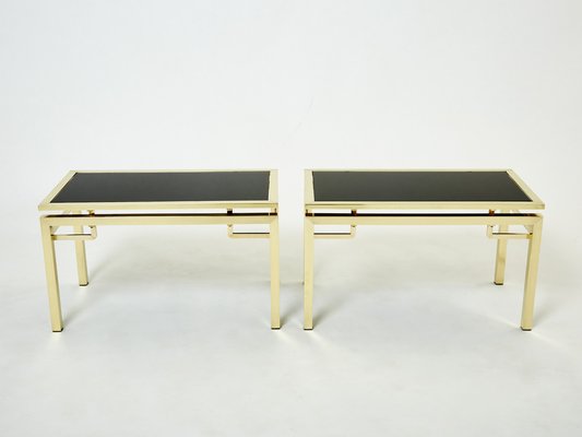 French Brass End Tables by Guy Lefevre for Maison Jansen, 1970s, Set of 2-YJA-1122108