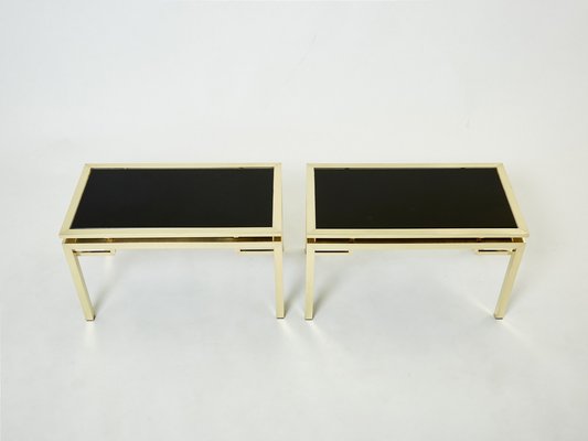 French Brass End Tables by Guy Lefevre for Maison Jansen, 1970s, Set of 2-YJA-1122108