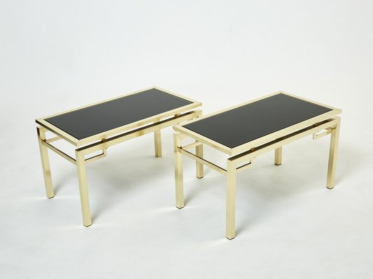 French Brass End Tables by Guy Lefevre for Maison Jansen, 1970s, Set of 2-YJA-1122108