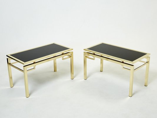 French Brass End Tables by Guy Lefevre for Maison Jansen, 1970s, Set of 2-YJA-1122108