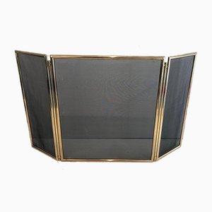 French Brass Folding Fireplace Screen, 1970s-BA-914581