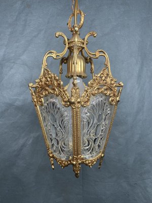 French Brass Lantern, 1940s-NSG-2034372