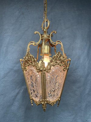 French Brass Lantern, 1940s-NSG-2034372