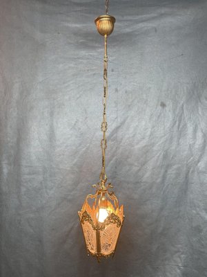 French Brass Lantern, 1940s-NSG-2034372