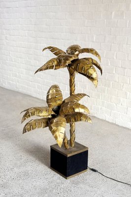 French Brass Palm Tree Floor or Side Lamp attributed to Maison Jansen, 1970s-WUY-1813571