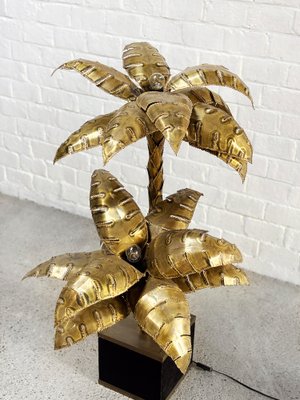 French Brass Palm Tree Floor or Side Lamp attributed to Maison Jansen, 1970s-WUY-1813571