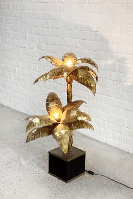 French Brass Palm Tree Floor or Side Lamp attributed to Maison Jansen, 1970s-WUY-1813571