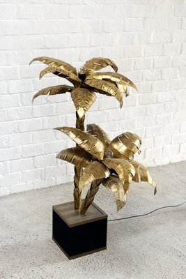 French Brass Palm Tree Floor or Side Lamp attributed to Maison Jansen, 1970s-WUY-1813571