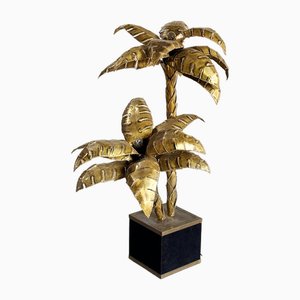 French Brass Palm Tree Floor or Side Lamp attributed to Maison Jansen, 1970s-WUY-1813571