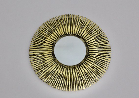 French Brass Sunburst Mirror, 1960s-NB-861673