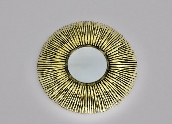 French Brass Sunburst Mirror, 1960s-NB-861673