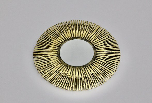 French Brass Sunburst Mirror, 1960s-NB-861673