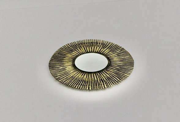 French Brass Sunburst Mirror, 1960s-NB-861673