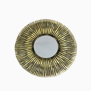 French Brass Sunburst Mirror, 1960s-NB-861673