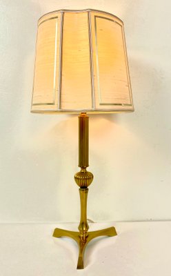 French Brass Tripod Table Lamp, 1950s-WZZ-1348445