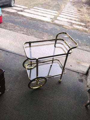 French Brass Two-Tier Bar Cart, 1960s-OXJ-890633