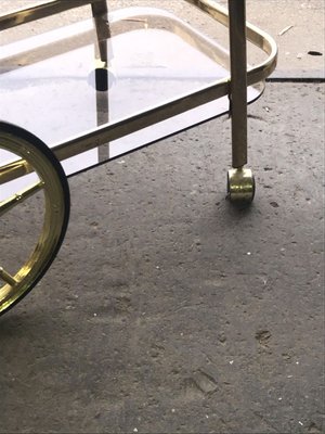 French Brass Two-Tier Bar Cart, 1960s-OXJ-890633