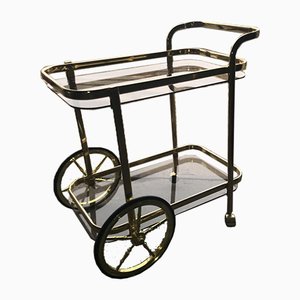 French Brass Two-Tier Bar Cart, 1960s-OXJ-890633