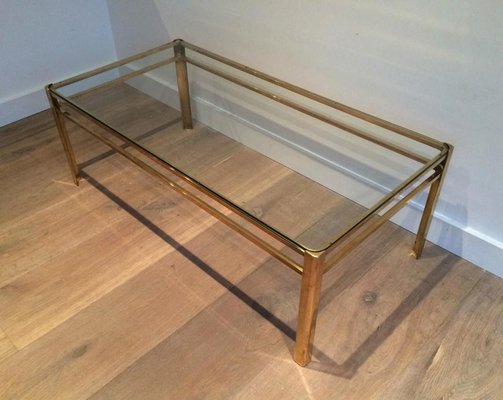 French Bronze and Brass Coffee Table Attributed to Jacques Quinet, 1970s-BA-766232