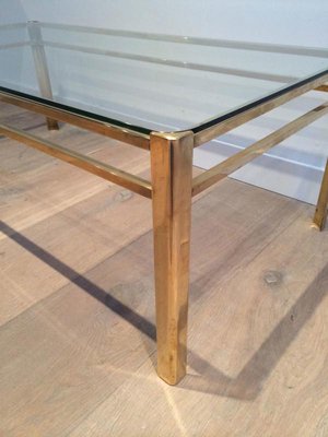 French Bronze and Brass Coffee Table Attributed to Jacques Quinet, 1970s-BA-766232