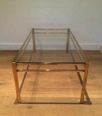 French Bronze and Brass Coffee Table Attributed to Jacques Quinet, 1970s-BA-766232