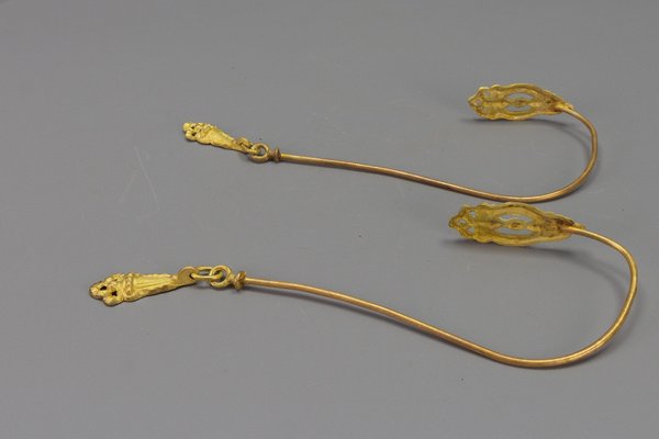 French Bronze and Brass Curtain Tiebacks or Curtain Holders, 1920, Set of 2-KEG-1761410