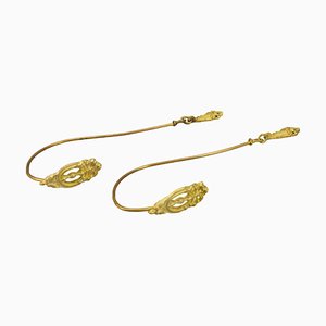 French Bronze and Brass Curtain Tiebacks or Curtain Holders, 1920, Set of 2-KEG-1761410