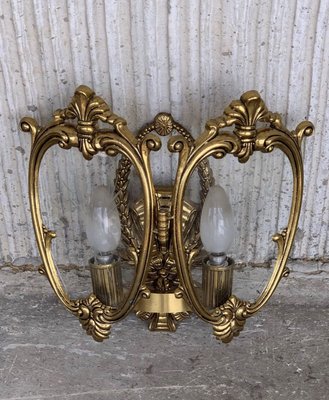 French Bronze and Glass Sconces, 1920s, Set of 3-NOU-715129