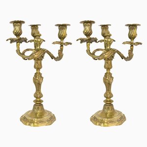 French Bronze Candleholders, 19th Century, Set of 2-RIU-865505