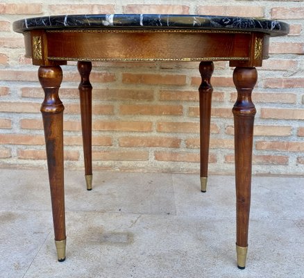 French Bronze Mounted Center, End or Sofa Table with Black Marble Top, 1940s-NOU-1819558