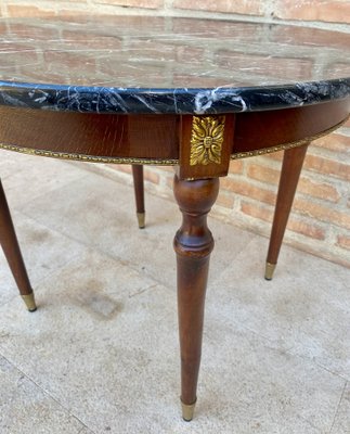 French Bronze Mounted Center, End or Sofa Table with Black Marble Top, 1940s-NOU-1819558