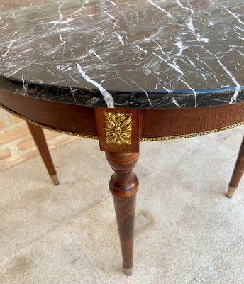 French Bronze Mounted Center, End or Sofa Table with Black Marble Top, 1940s-NOU-1819558