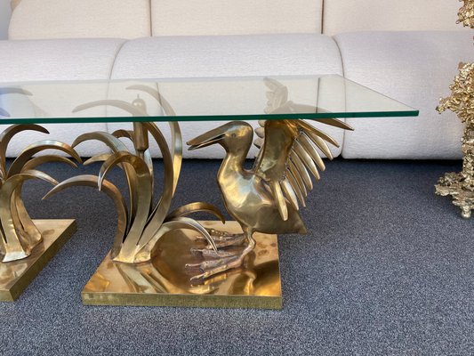 French Bronze & Reed Coffee Table by Christian Techoueyres, 1970s-FUE-968931