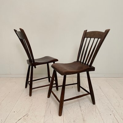 French Brown Wabi-Sabi Chairs from Ulme, 1830, Set of 2-FB-1340512