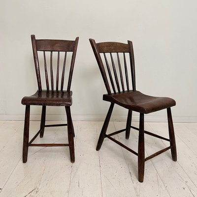 French Brown Wabi-Sabi Chairs from Ulme, 1830, Set of 2-FB-1340512