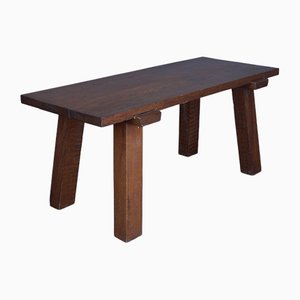 French Brutalist Peg Table in Oak-MB-1194002