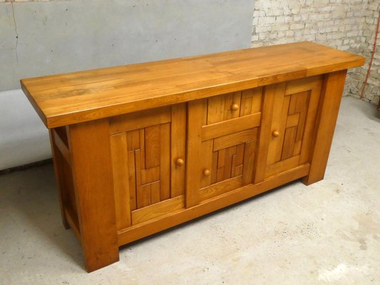 French Brutalist Sideboard in Elm, 1970-QAV-1765576