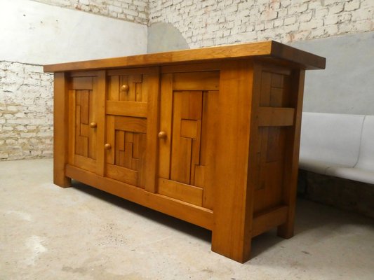 French Brutalist Sideboard in Elm, 1970-QAV-1765576