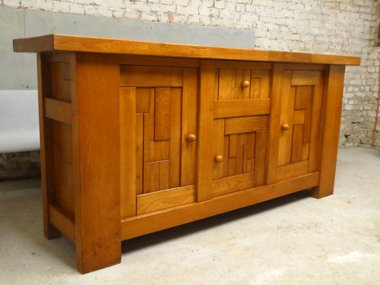 French Brutalist Sideboard in Elm, 1970-QAV-1765576