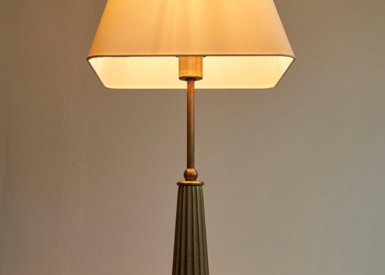 French Brutalist Table Lamp in Cast Brass, 1960s-FEW-2024249