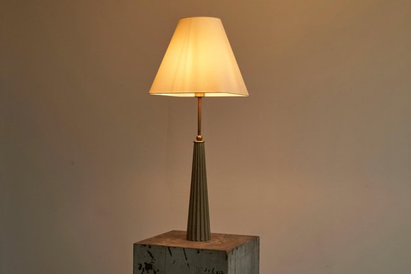 French Brutalist Table Lamp in Cast Brass, 1960s-FEW-2024249